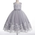 thumbnail image 3 of IDOPIP Flower Girl Lace Tulle Dress for Kids Wedding Bridesmaid Birthday Party Formal Princess Gown, 3 of 7