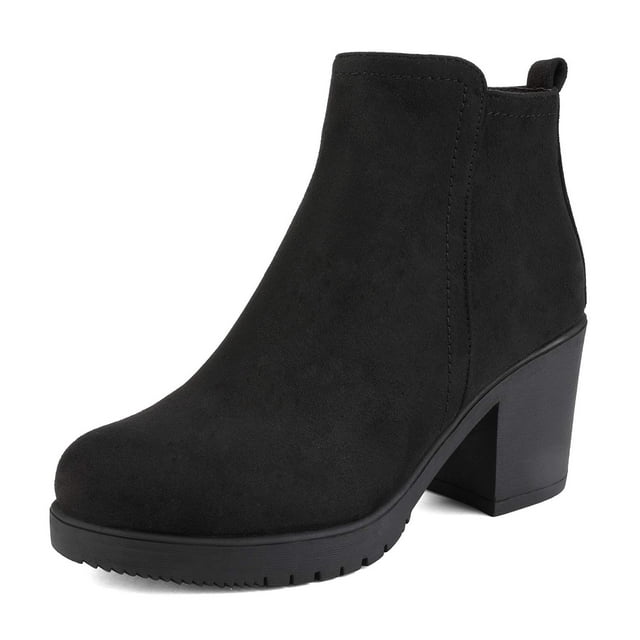 Botines DREAM PAIRS ZOEY-1 con Tacón Grueso y Plataforma Negro
