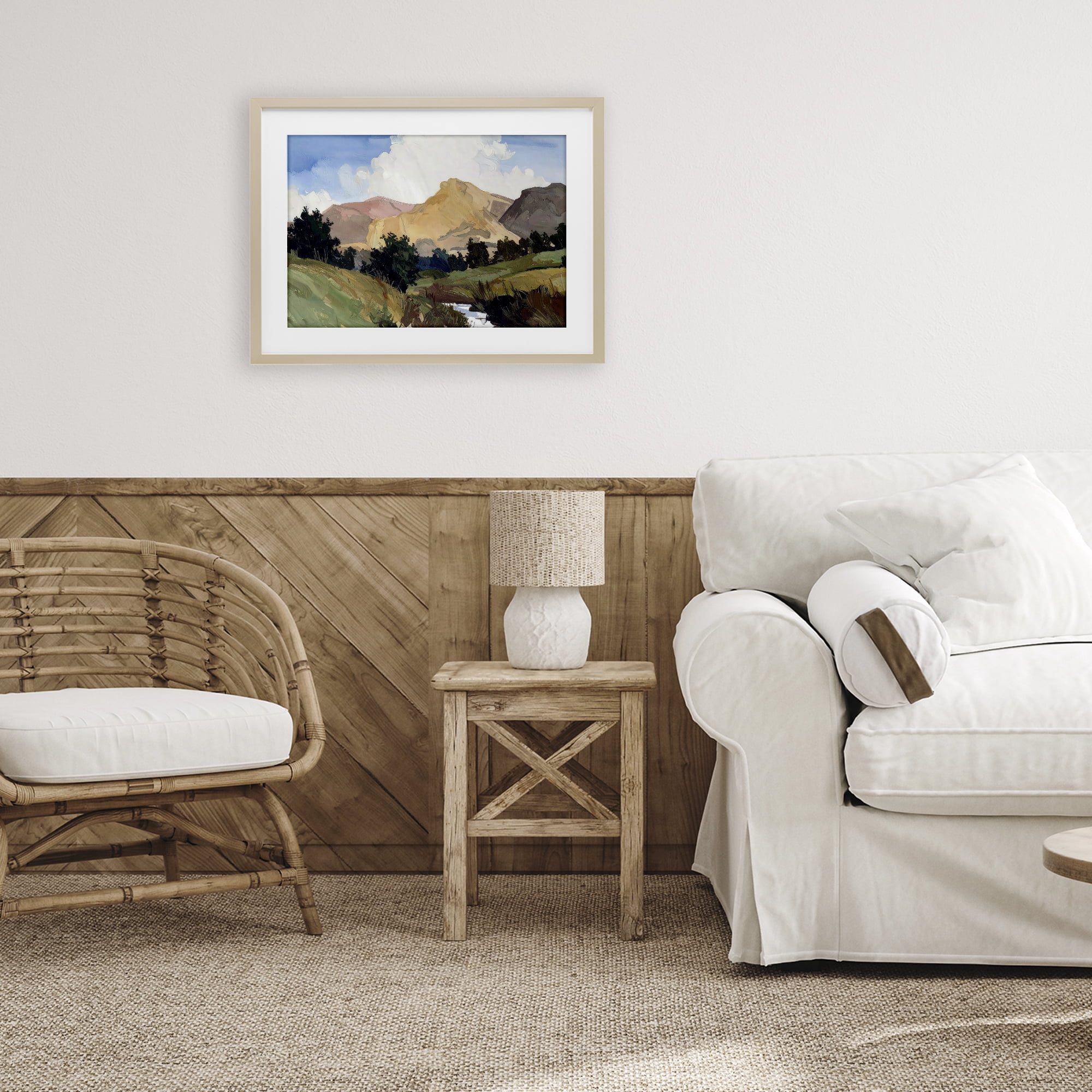 Stupell Industries River Mountain Divide Birch Framed Print Under Glass, design by Alonza Saunders