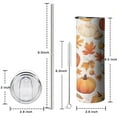 thumbnail image 5 of 20oz Fall Pumpkins and Autumn Leaves Skinny Tumblers Stainless Steel Tumbler with Lid and Straw,Vacuum Insulated Double Wall Travel Tumbler Cups with Cleaning Brush for Coffee,Tea, 5 of 6