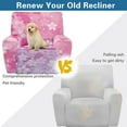 thumbnail image 5 of Renewold Cherry Blossom Pink Purple Recliner Seat Cover Thick Soft Couch Cover 4 Pieces Heavy Duty Recliner Slipcover Polyester Spandex Furniture Protector for Living Room Decor, 5 of 8