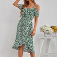 thumbnail image 4 of Vestido Irregular Vestido Sin Mangas Vestido Estampadovestido Informal Con Cuello en V Para Mujer Tirante Irregular Estampado Floral Fuera Del Hombro Vestido Tipo Jersey Odeerbi ODB114032, 4 of 9