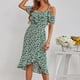 thumbnail image 4 of Vestido Irregular Vestido Sin Mangas Vestido Estampadovestido Informal Con Cuello en V Para Mujer Tirante Irregular Estampado Floral Fuera Del Hombro Vestido Tipo Jersey Odeerbi ODB114031, 4 of 9