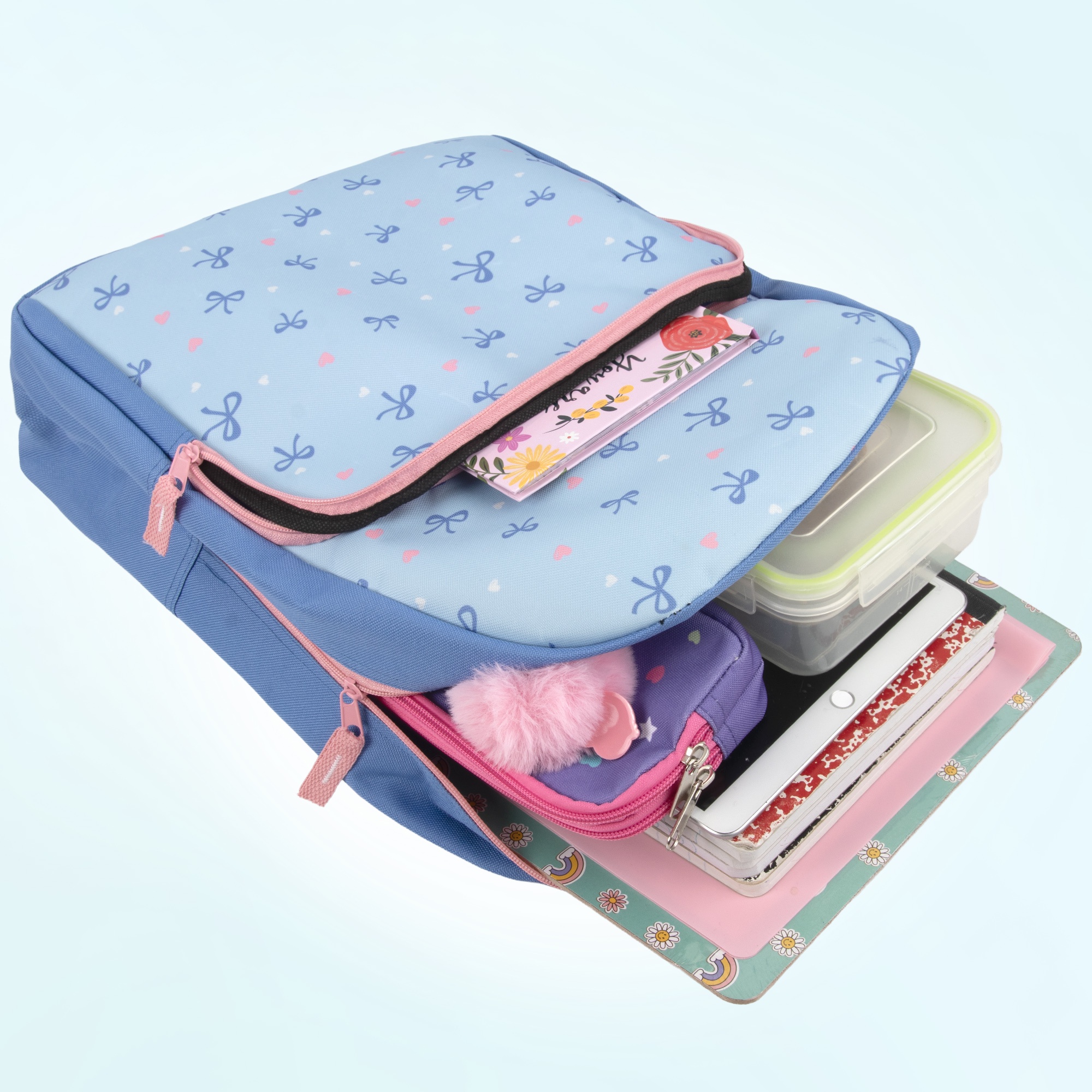Mochila de 17 pulgadas con estampado divertido para viajes y commuting en hermoso diseño de moños 3