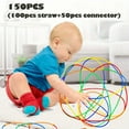 thumbnail image 5 of Jouets Constructeur de Paille Jouets de Construction STEM Jouets en Plastique Emboîtables Jouets d'Ingénierie Blocs Tube Mince Jouet Éducatif Kit pour Enfants Jouet Intérieur&Extérieur Cadeau DIY pour Garçons et Filles, 5 of 5