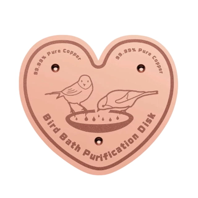 Outdor 1Pcs Bird Bath Disc Pure Copper Bird Bath Purification Disk 4Inch 0.7MM Thick Self Cleaning Design For Clean Water All Year Disks For Outdoor Birdbaths Bowls Founta