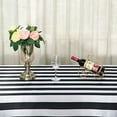 thumbnail image 4 of BalsaCircle 90" x 156" Black White Satin Stripes Rectangle Tablecloth Dining Linens, 4 of 6