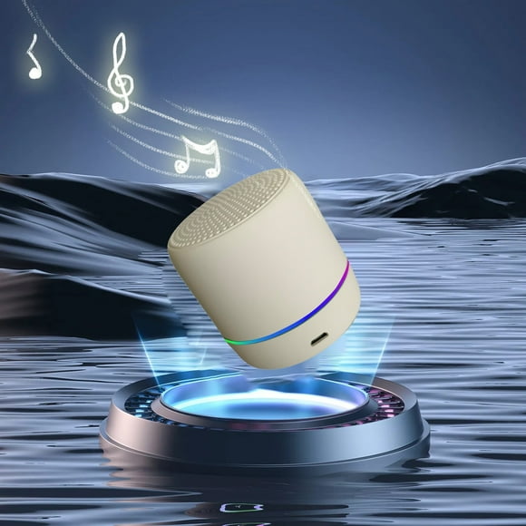 Czzoypi BT90 Macaron Bluetooth Speaker, Colorful LED Light Show Mini Outdoor Speaker, Watertight IPX3 Portable Wireless Speaker for Shower Beach Camping Party, White