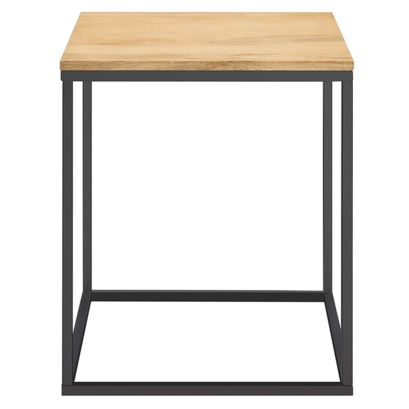 Modway Zora Square Wood and Metal Side Table in Oak