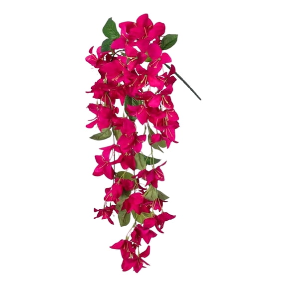 Artificial Cascading Bougainvillea Vine Dense Faux Floral Garland For Balcony Patio And Outdoor Garden & Patio Decoration,Hot Pink