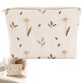 thumbnail image 2 of Makeup Bag, Corduroy Cosmetic Bag, Floral Makeup Pouch, Portable Travel Toiletry Bag, French Style Makeup Storage Bag, Zipper Cosmetic Organizer Purse for Women Daily Travel, Leaf Daisy Print, 2 of 4
