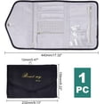 thumbnail image 5 of Jewelry Roll for Travel Black Travel Jewelry Organizer Roll Foldable Jewelry Storage Bag Journey Necklaces Bracelets Rings Earrings Watches, 5 of 7