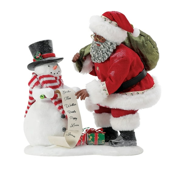 Department 56 Possible Dreams Santa Claus Nice List African American Multicolor Christmas Figurine 10.5in H
