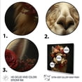 thumbnail image 3 of Designart "Wool Grandeur in Floral Alpaca Portrait II" Geometric Wall Art - Bohemian Brown Boho Tiles Bedroom Canvas Wall Art, 3 of 6