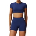 thumbnail image 1 of Conjuntos de entrenamiento for mujer, 2 piezas, sujetador deportivo, camiseta sin mangas, polainas de cintura alta, gimnasio, Yoga, ropa activa, Top de entrenamiento for mujer, 1 of 6