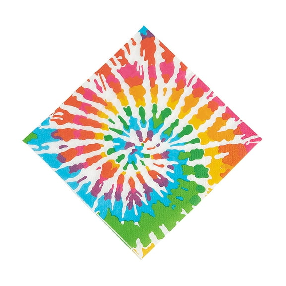 Tie-Dye Swirl Paper Luncheon Napkins, Party Supplies, Birthday, 16 Pieces