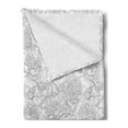thumbnail image 2 of Grey Soft Flannel Fleece Throw Blanket, Hand Drawn Different Type of Flowers Rose Chamomile Peonies Mother Earth Sketch, Cozy Plush for Indoor and Outdoor Use, 60" x 80", Grey White, by Ambesonne, 2 of 5