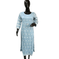 thumbnail image 1 of DWEEP SARA Sky Blue Heavy Rayon Straight Kurti, L, 1 of 1