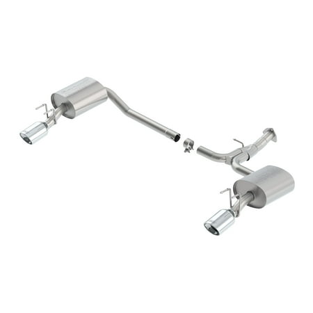 Borla 11949 S-Type Axle-Back Exhaust System; 2.25 in. Into 2 in.; Incl. Connecting Pipes/Muffler/Hardware; 4.25 in. x 3.5in. Single Oval Rolled Angle Cut Tips; Split Rear