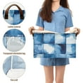 thumbnail image 5 of Yayeee Foldable Storage Basket for Shelves with Handles Waterproof Cloth Bins, Blue Pattern, 5 of 7