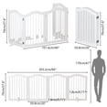 thumbnail image 7 of BAYUELSWU 4 Panels Foldable Pet Dog Gate, Wood Freestanding Dog Gate Fence with 2 pcs Support Feet (White), 7 of 7