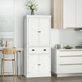 thumbnail image 2 of HOMCOM Kitchen Pantry, Freestanding Buffet Cabinet with 4 Doors, White, 2 of 10