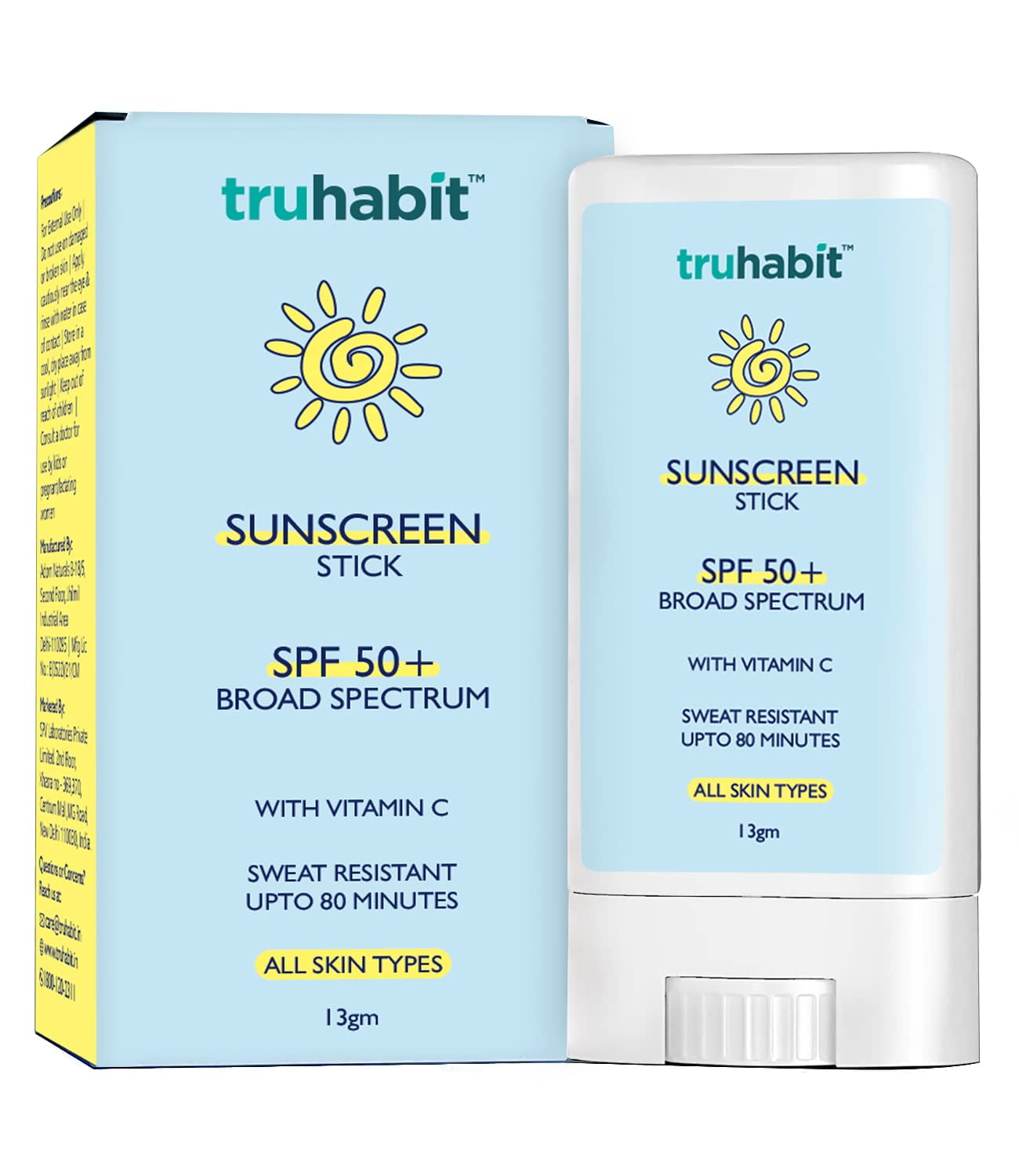 TruHabit Sunscreen Stick SPF 50 for Face; Sunscreen for Women & Men