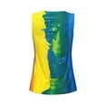 thumbnail image 5 of Xecao Rainbow Colored print women's scoop neck, loose-fit workout tank tops for the gym., 5 of 9