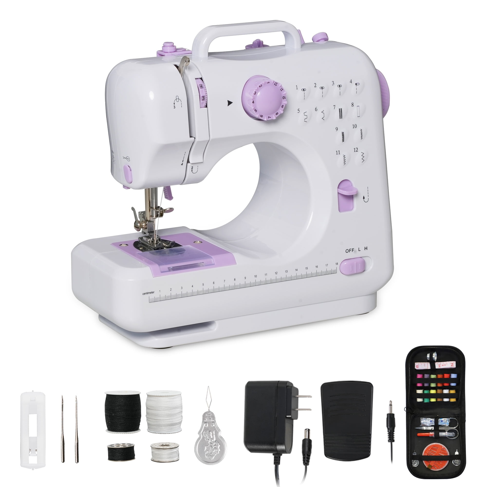 Sewing Machine for Beginners, Portable Mini Sewing Machine, 12 BuiltIn