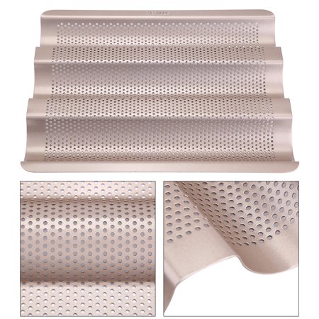 Garosa 10Inch French Bread Pan Baguette Baking Tray Perforated 3-Slot Non  Stick Bake, Baking Pan, Baguette Pan | Walmart Canada