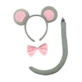 thumbnail image 4 of Diadema con orejas de ratón, orejas de animal, disfraz infantil para Halloween y baile. 3 piezas, 4 of 9