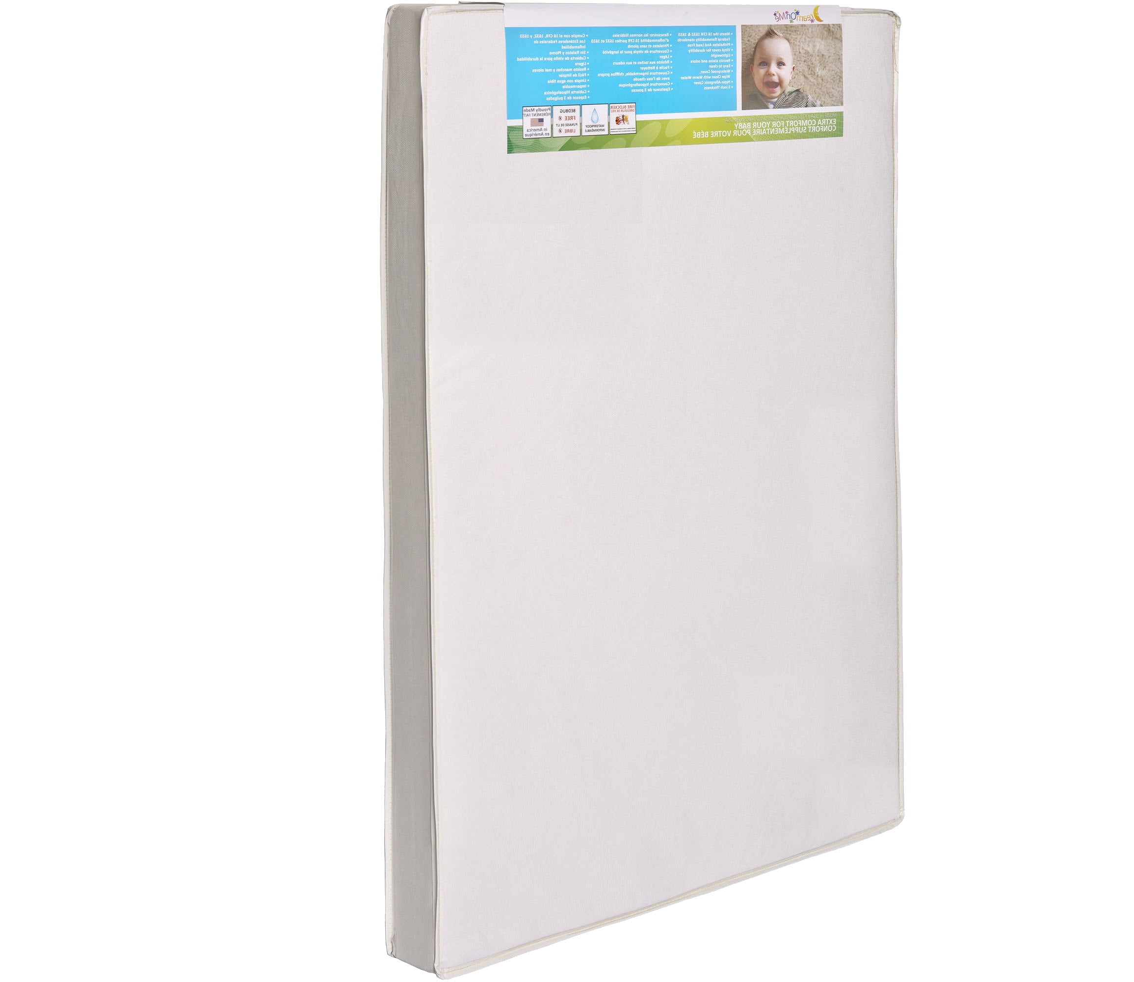 White Dream On Me 3/" Extra Firm Portable Crib Mattress
