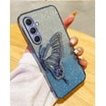 thumbnail image 6 of Compatible with Galaxy A52 5G Case for Women Girls, Cute 3D Butterfly Luxury Bling Sparkle Liquid Flowing Camera Lens Protector Plating Shockproof Phone Case for Galaxy A52 5G (PURPLE), 6 of 14