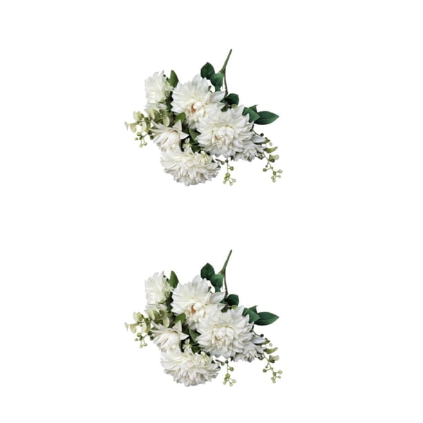 Toystoory Impresionantes flores artificiales añaden belleza a cualquier espacio elegante decoración de fiesta de flores artificiales de dalia blanco 2Conjunto
