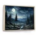 thumbnail image 2 of Designart "Blue Pine Tree Moonlit Charm" Tree Pine Floater Framed Canvas Wall Art, 2 of 7