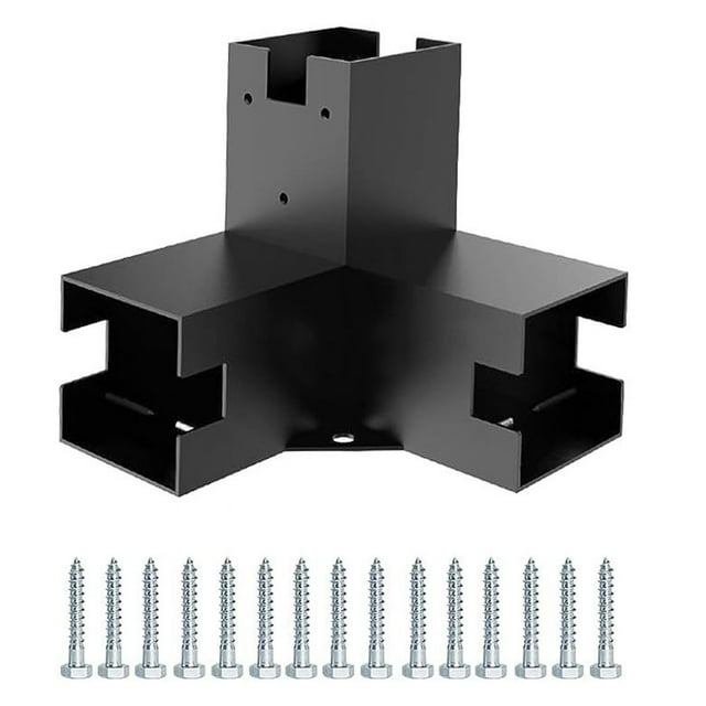 Lefu Équerre d'Angle Droit avec Base de Poteau de Pergola pour Poutres en Bois Support Surélevé
