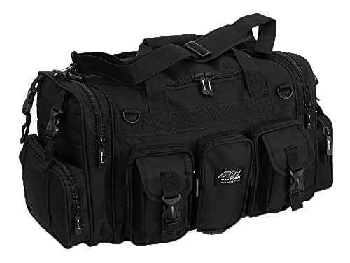 22" Black Tactical Duffel Range Bag Dufflebag Range Bag Molle Straps Carry On 