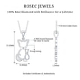 thumbnail image 6 of Rosec Jewels Cute Cat Pendant Necklace with Diamond for Women (HI-SI Quality) - with Chain - Ready to Gift, 10K White Gold, 6 of 7