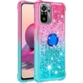 thumbnail image 2 of Phone Case for Redmi Note 10 4G,Case for Redmi Note 10S, Shiny Bling Quicksand Effect TPU Bumper Case with Four Corners Protection Cover for Redmi Note 10 4G/Redmi Note 10S, Pink Blue, 2 of 14