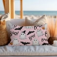 thumbnail image 6 of Halloween Pillow Cover 12x20 Repeating White Ghosts Spooky Pink Throw Pillow Case Autumn Thanksgiving Harvest Decorative Cushion Outdoor Cushion Case Sofa Couch Bed Decor Lumbar, 6 of 6