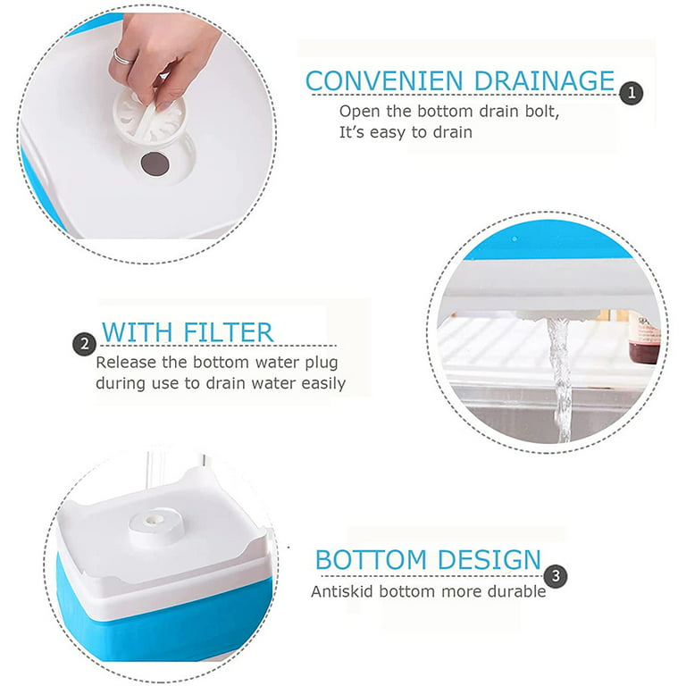 Collapsible Wash Basin Camping Foldable Dish Tub for Home Travel Kitchen,  Camping, RV, Space Saving 