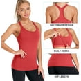 thumbnail image 3 of Women's Ribbed Camisole Workout Tank Tops with Built in Bra Basic Undershirt, 3 of 6