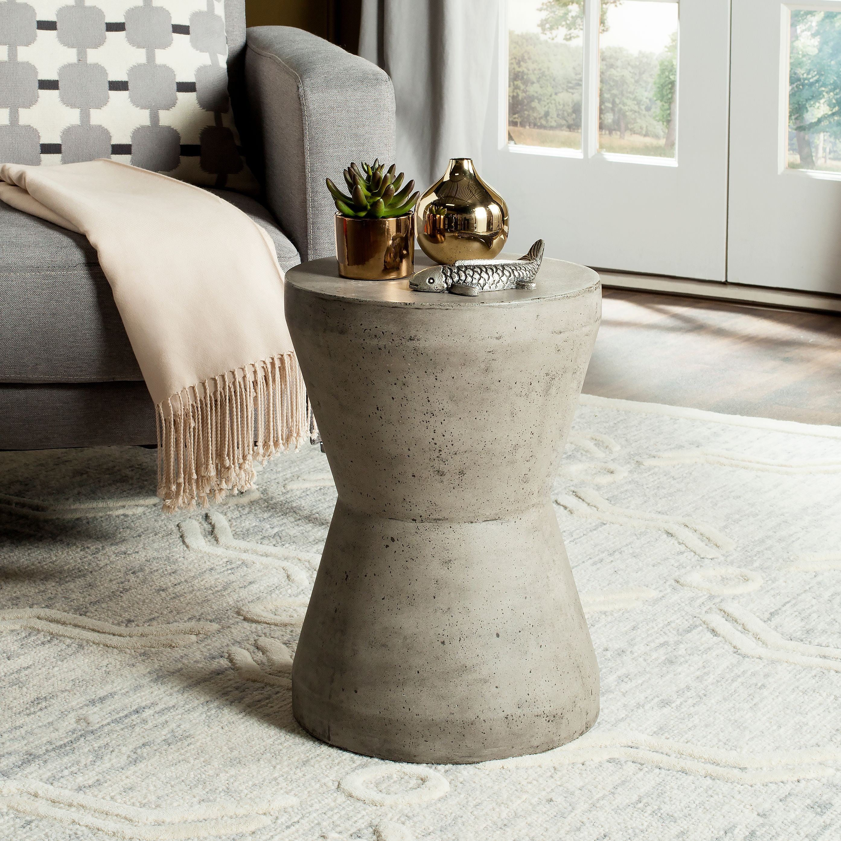 Safavieh Torre Concrete Indoor Outdoor Side Table