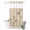 Beige, variant on No Hook Shower Curtain, Brown Floral Shower Curtains for Bathroom with See Through Top Window, Spring Flower Waterproof & Washable Bath Curtain Stand Up Stall 36"x72"