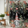 thumbnail image 3 of Pine Tree Dwarf Xmas Ball Gift Shower Curtain for Bathroom, Eucalyptus Poinsettia on Black Waterproof Shower Curtains Washable Quick Dry with Hooks Bathtub Curtains 36x72IN, 3 of 9