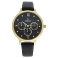 thumbnail image 1 of CRB016 La Basic - Gold/Black Leather Strap Watch by Charlotte Raffaelli for Women - 1 Pc Watch, 1 of 1