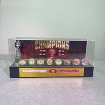 San Fran 49ers Supr Bow Champions Trophy & Ring Display Set (1 Trophy   8 Rings, Fan Collectible Gift)