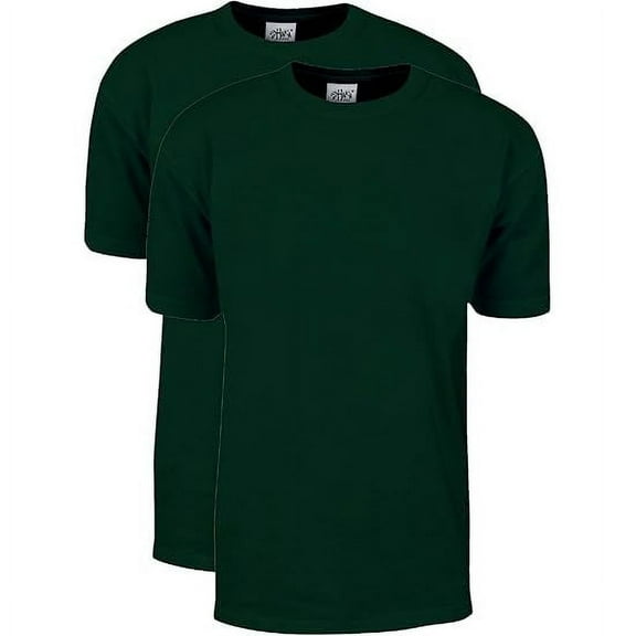 2 Pack Shaka Wear Men's Max Heavyweight Short Sleeve Crew Neck T-Shirt - Hunter Green - Large