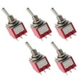 thumbnail image 1 of Toggle Switch, 5PCS ON ON Toggle Switch,2 Position Toggle Switch 3PDT 9 Pin 6mm 2A / 250VAC 5A / 120VAC, Switching, electronic component toggle switches, 1 of 7