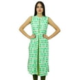 thumbnail image 1 of Bimba Kurti en Coton Vert Sans Manches Imprimé Tunique Blouse Vêtements, 1 of 8